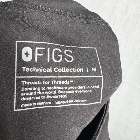 FIGS Kade Technical Collection Scrub Pants Black Elastic Waist Drawstring M - Picture 5 of 7